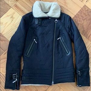 Barbour quilted Jackie with  leather trim - navy